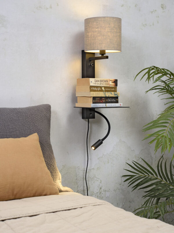 Grijze wandlamp modern linnen metaal It's About RoMi Florence - Image 2