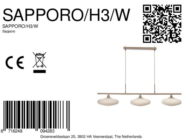 Scandinavische metaal glazen witte hanglamp It's About RoMi Sapporo - Image 10