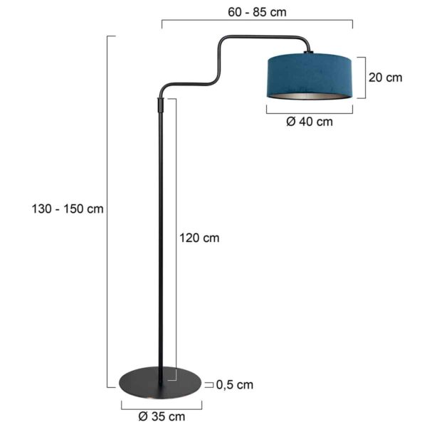Vloerlamp blauw trendy metaal Steinhauer Bloeba - Image 6