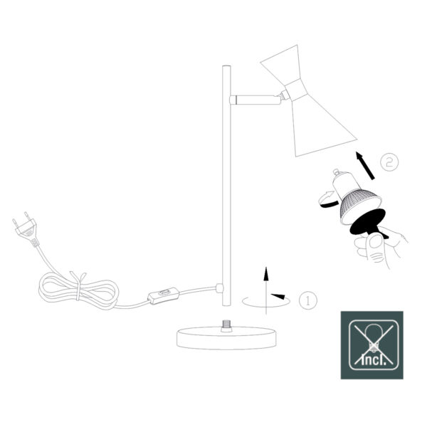 Metalen retro tafellamp zwart Anne Lighting Preto - Image 7