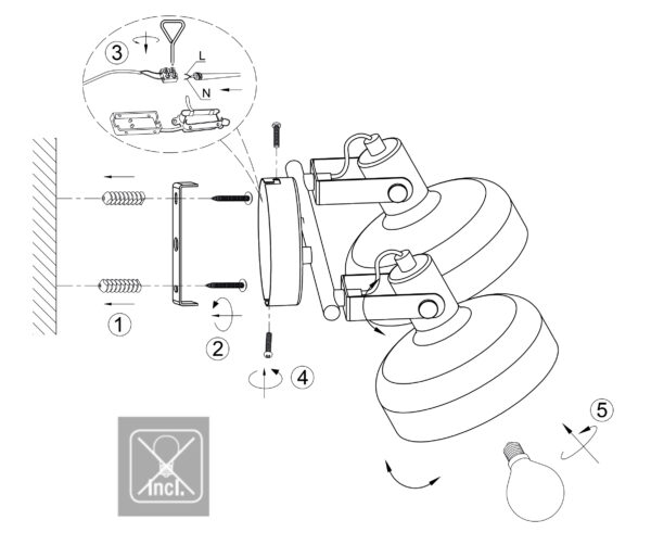 Industriële wandlamp metaal zwart Mexlite Prato - Image 7