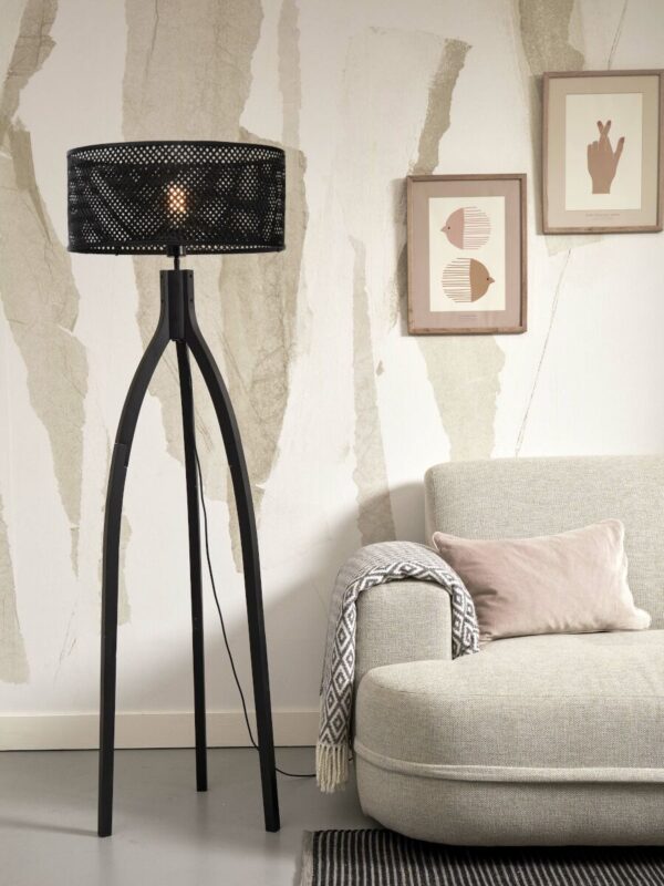 Zwarte bamboe vloerlamp bohemian GOOD&MOJO Java - Image 2