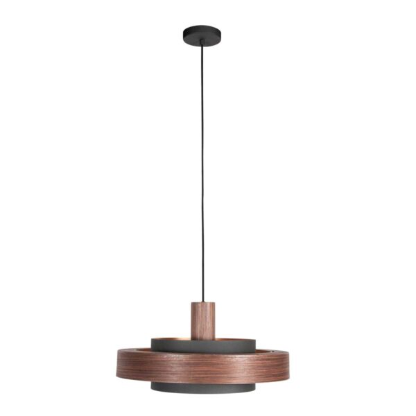 Ronde houtkleurige retro hanglamp Anne Lighting Flinter - Ø50 cm - Image 7