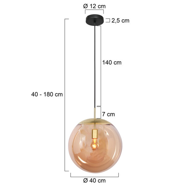 Amberkleurige glazen bollamp XL Steinhauer Bollique - Image 7