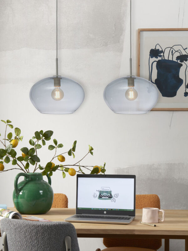 Grijze hanglamp modern glas metaal It's About RoMi Bologna - Image 6