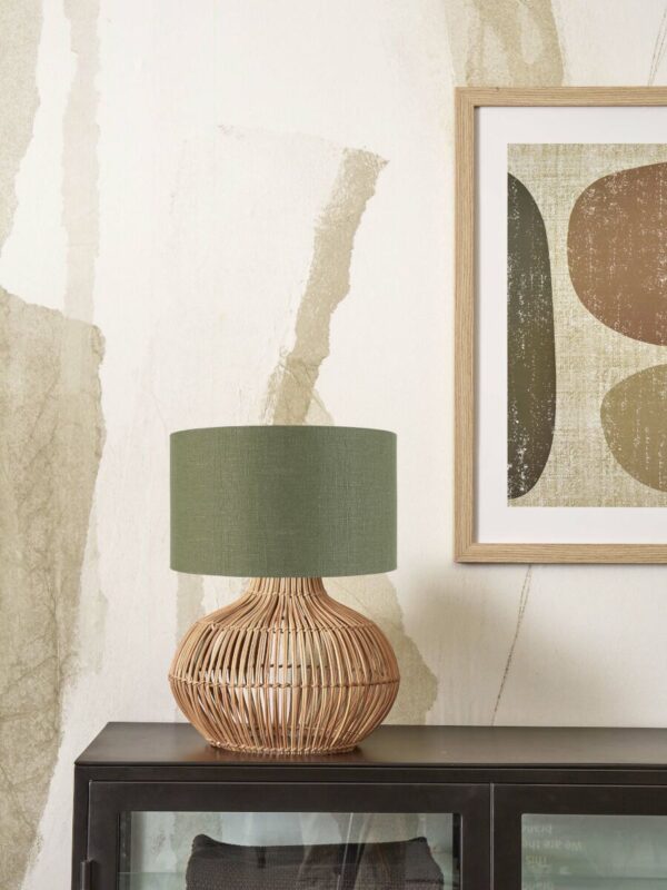 Tafellamp groen bohemian rotan linnen GOOD&MOJO Kalahari - Image 2
