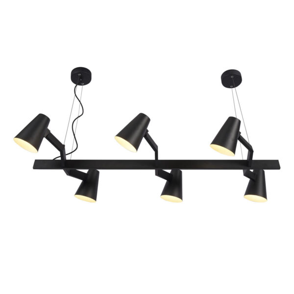Langwerpige zwarte 6-lichts hanglamp It's About RoMi Biarritz