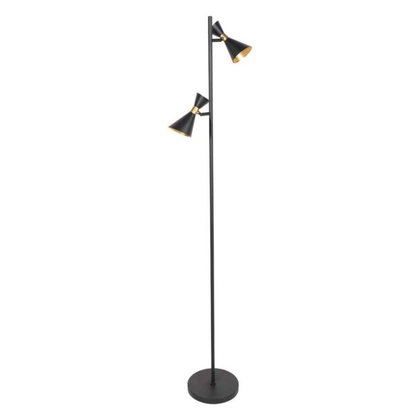 Metalen trendy vloerlamp zwart Anne Lighting Preto