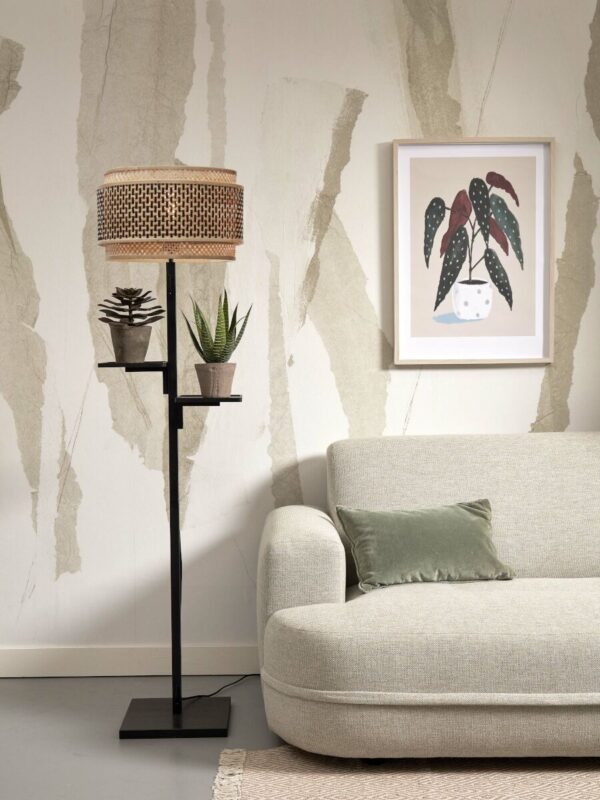 Vloerlamp naturel zwart bohemian bamboe GOOD&MOJO Bhutan - Image 2
