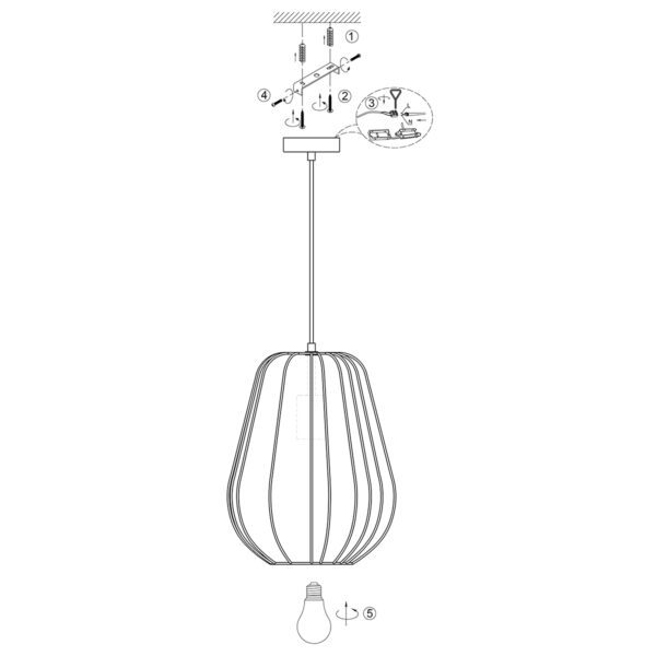 Cremekleurige hanglamp Japandi Anne Lighting Sable - Image 8