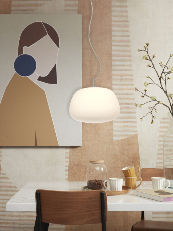 Glazen ronde witte Scandinavische hanglamp It's About RoMi Sapporo - Image 2