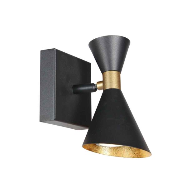 Trendy metalen zwarte wandlamp Anne Lighting Preto