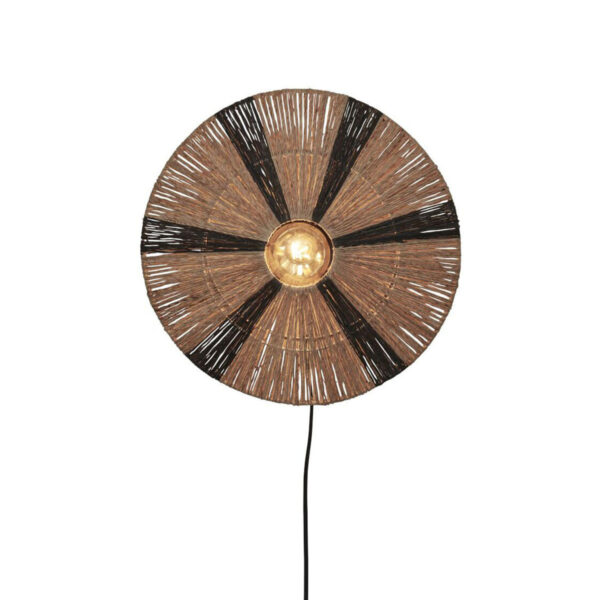 Boheemse ronde naturel zwarte wandlamp GOOD&MOJO Iguazu