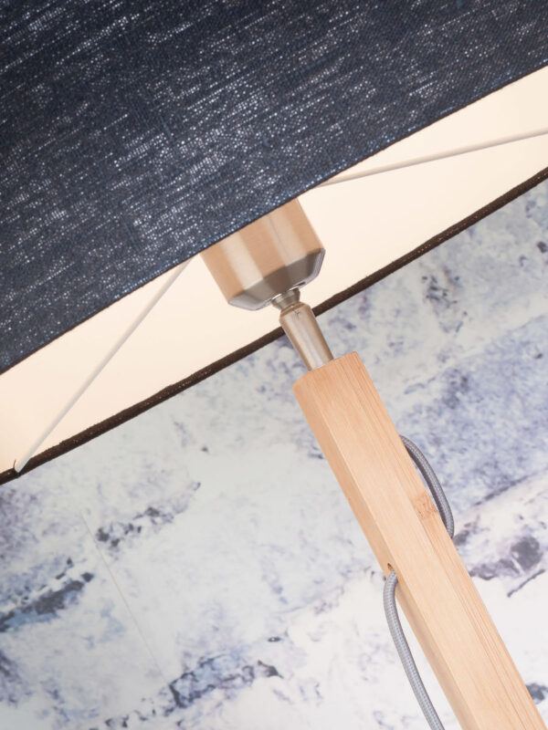 Scandinavische blauwe vloerlamp linnen bamboe GOOD&MOJO Fuji - Image 3
