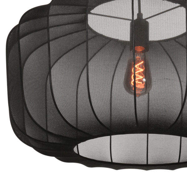 Zwarte japandi hanglamp textiel Anne Lighting Sable - Ø60 cm - Image 3