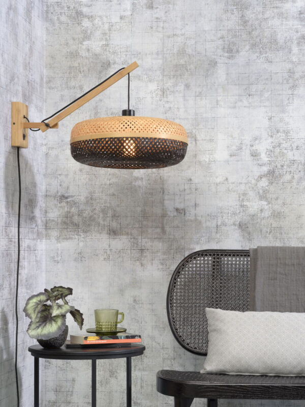 Bamboe naturel zwarte wandlamp bohemian GOOD&MOJO Palawan - Image 2