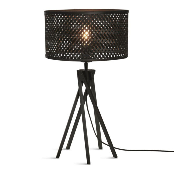 Tafellamp zwart bamboe bohemien GOOD&MOJO Java
