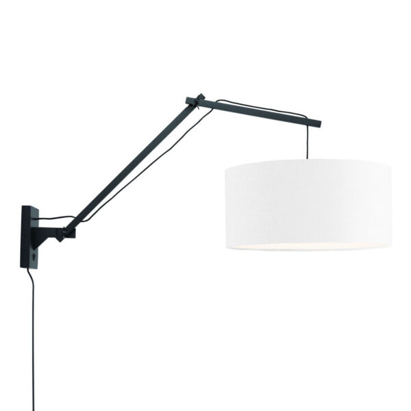 Witte wandlamp dubbelgewricht breed GOOD&MOJO Andes