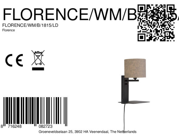 Loodgrijze wandlamp plateau It's About RoMi Florence - Image 10