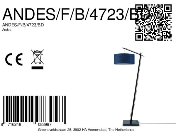 Blauwe linnen bohemian vloerlamp GOOD&MOJO Andes - Image 8