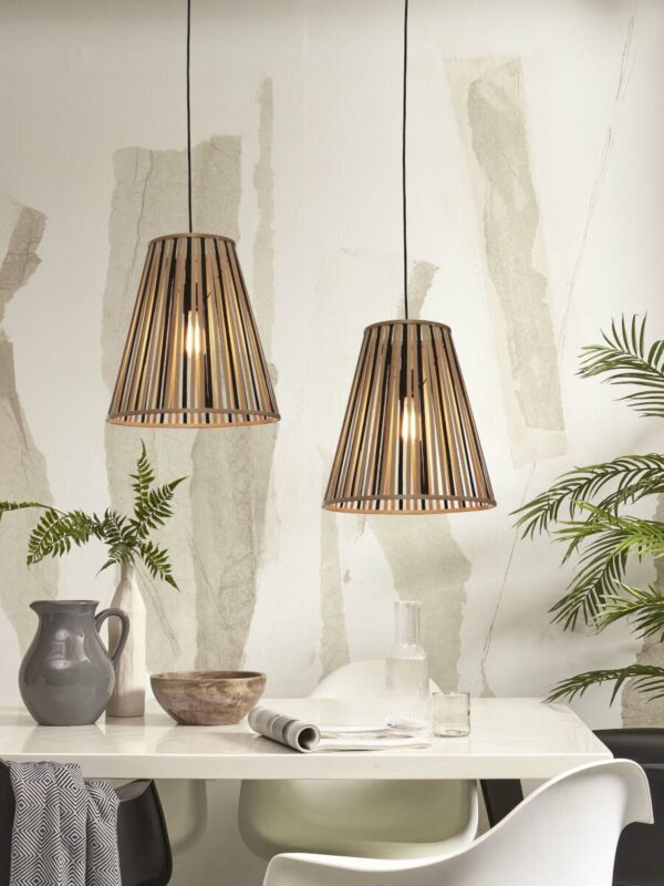 Conische bamboe hanglamp naturel/zwart L GOOD&MOJO Merapi - Image 5