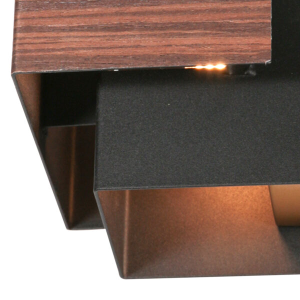 Rustieke zwart/houtkleurige wandlamp Steinhauer Muro - Image 3