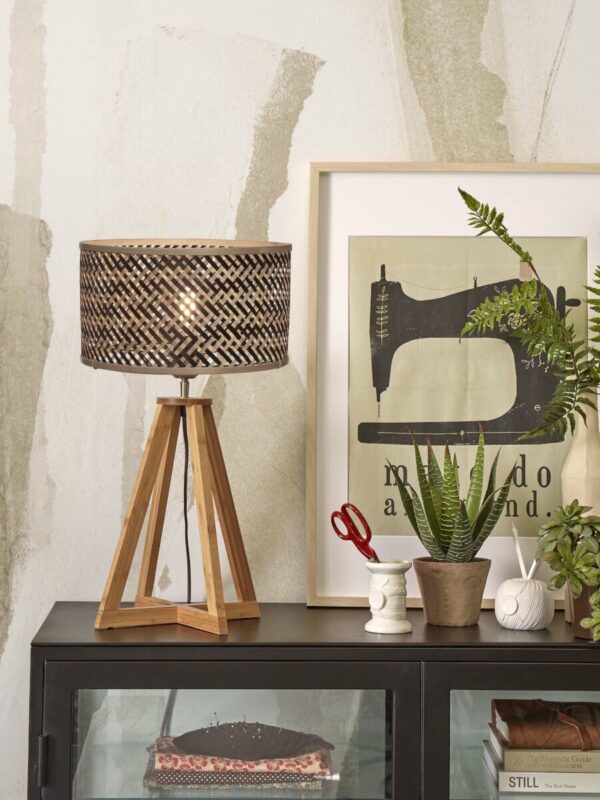 Naturel zwarte bohemian bamboe tafellamp GOOD&MOJO Java - Image 2