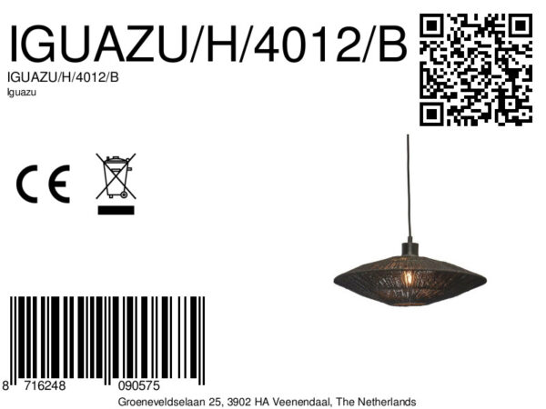 Metalen rieten zwarte hanglamp boheems GOOD&MOJO Iguazu - Image 11