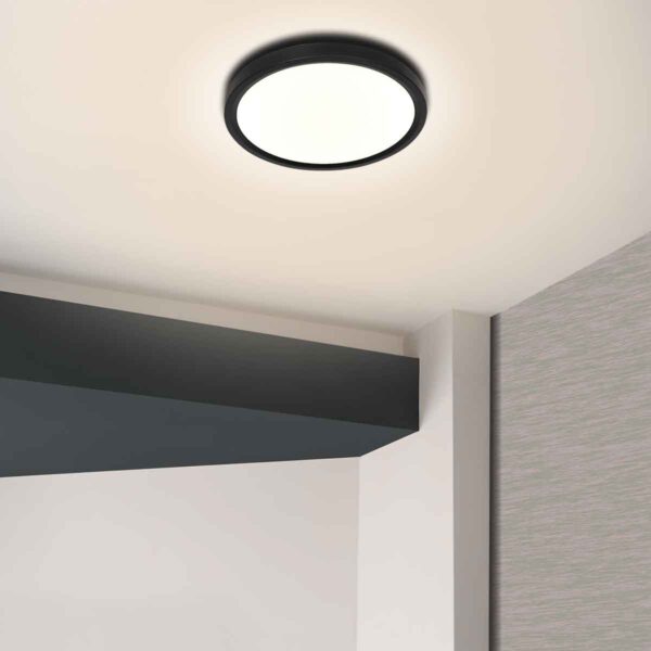 Plafonnière modern metaal zwart Steinhauer Ceiling and wall - Image 3
