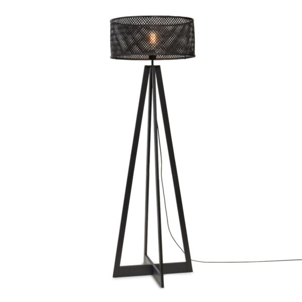 Zwarte bohemian vloerlamp bamboe GOOD&MOJO Java