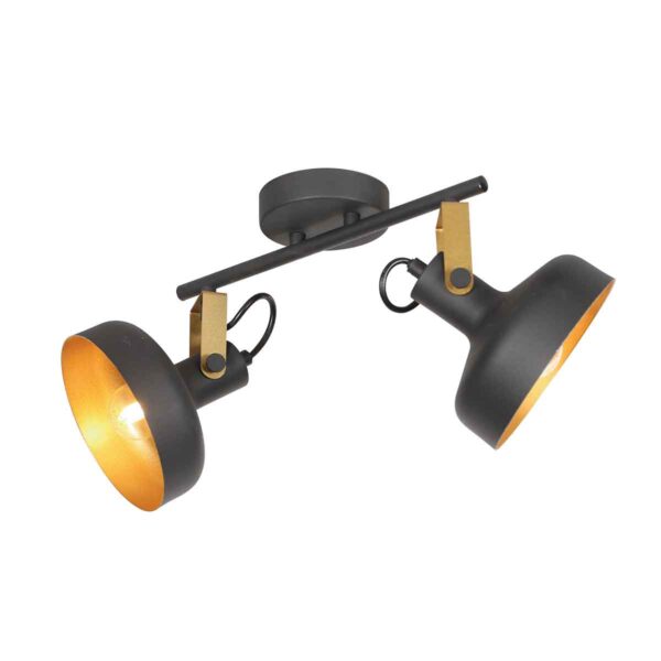 Industriële wandlamp metaal zwart Mexlite Prato