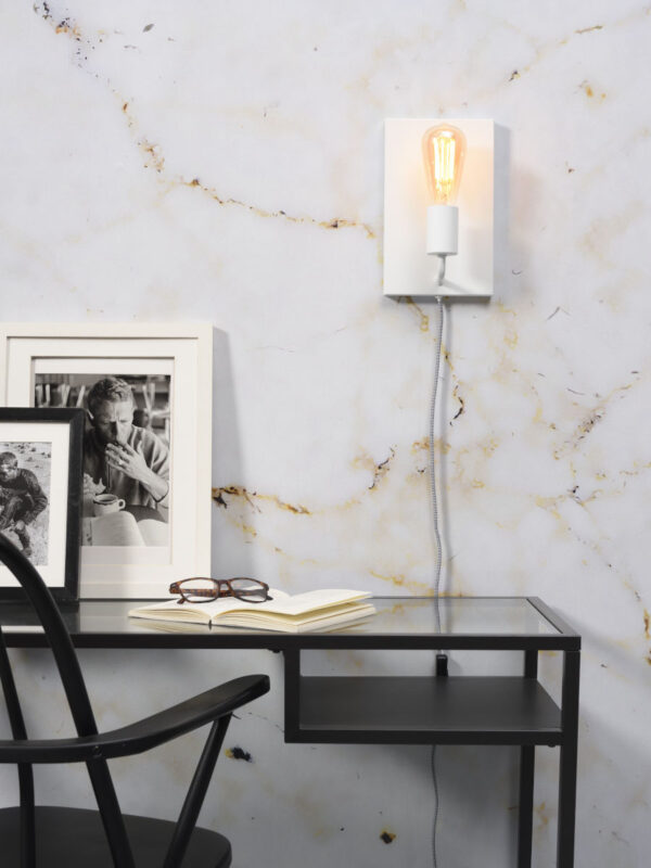 Witte minimalistische wandlamp rechthoekig It's About RoMi Madrid - Image 9