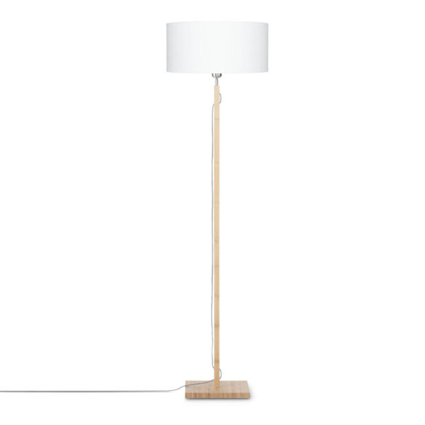 Witte Scandinavische vloerlamp bamboe wit linnen GOOD&MOJO Fuji