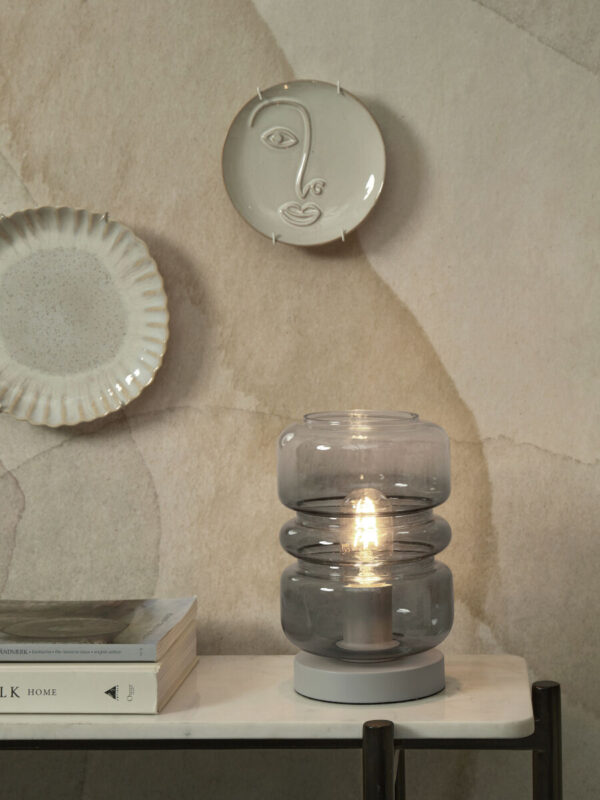 Grijs glas klassieke metalen tafellamp It's About RoMi Verona - Image 2