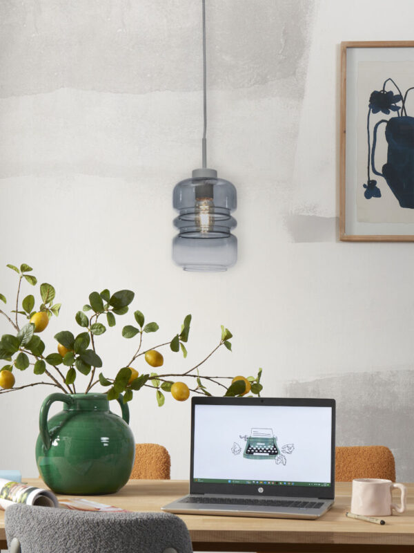 Klassieke grijze hanglamp glas metaal It's About RoMi Verona - Image 2
