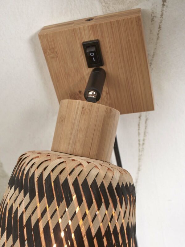 Bohemian bamboe zwart naturel wandlamp GOOD&MOJO Java - Image 3