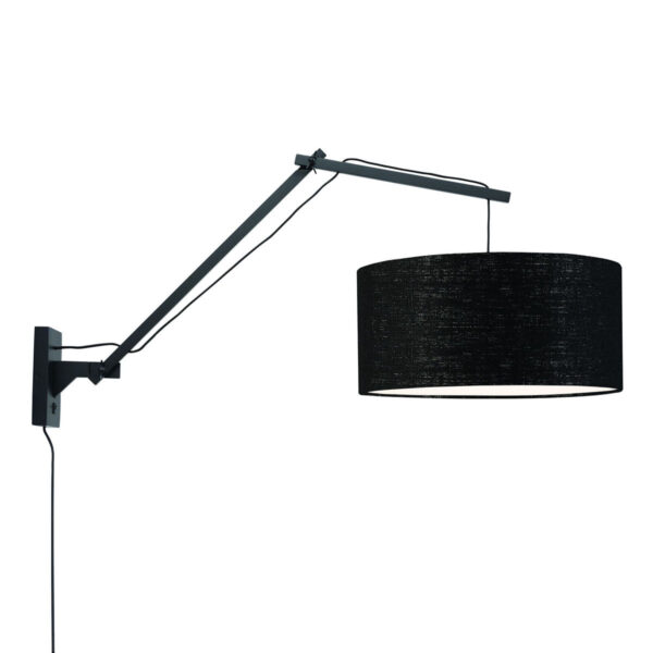 Zwarte wandlamp dubbelgewricht breed GOOD&MOJO Andes