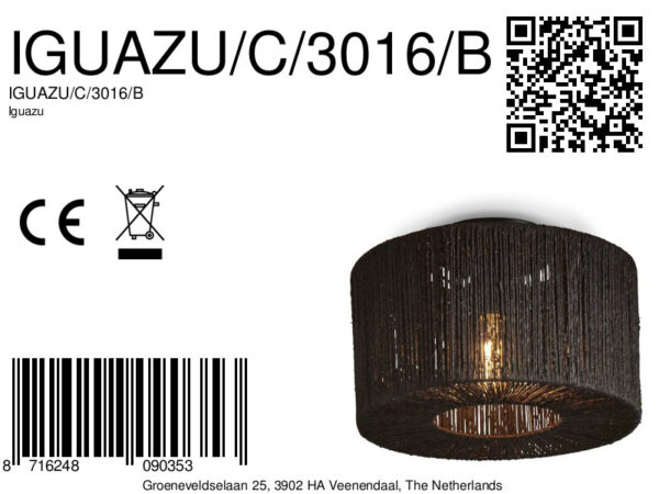 Zwarte rieten plafonnière bohemien GOOD&MOJO Iguazu - Image 8
