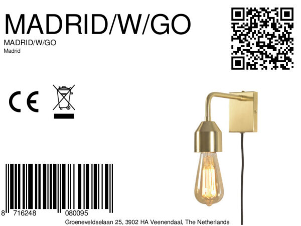 Goud metalen veelvormige wandlamp It's About RoMi Madrid - Image 10
