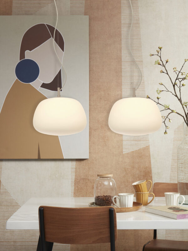 Glazen ronde witte Scandinavische hanglamp It's About RoMi Sapporo - Image 5