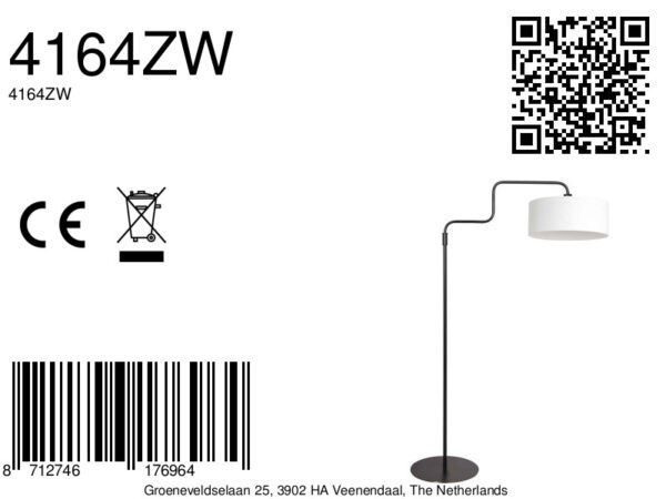 Zwarte vloerlamp trendy linnen kap Steinhauer Bloeba - Image 16