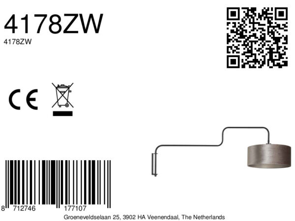 Zilveren trendy wandlamp veloursstof Steinhauer Bloeba - Image 13