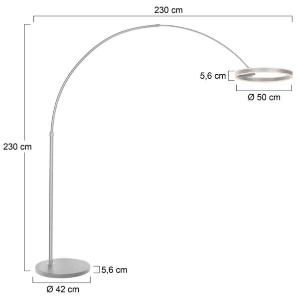 Stalen metalen vloerlamp modern Steinhauer Ringlux - Image 6
