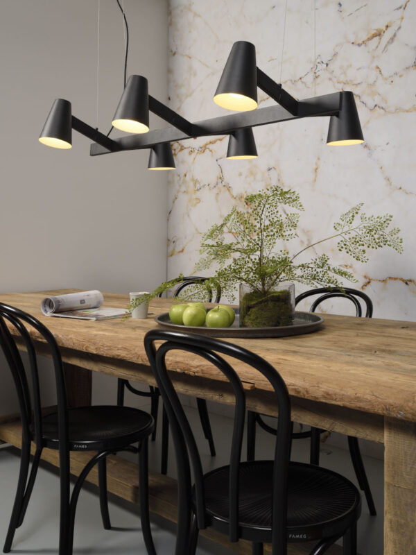 Langwerpige zwarte 6-lichts hanglamp It's About RoMi Biarritz - Image 9