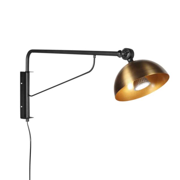 Zwarte wandlamp retro bronze kap Steinhauer Pintino - Image 2
