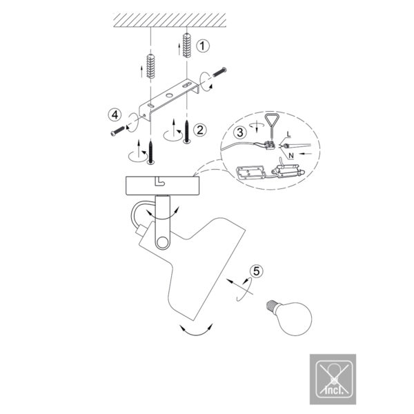 Metalen zwarte wandlamp industrieel Mexlite Prato - Image 7