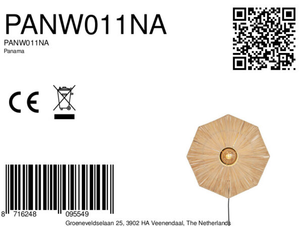 Naturel raffia wandlamp achthoek L GOOD&MOJO Panama - Image 13