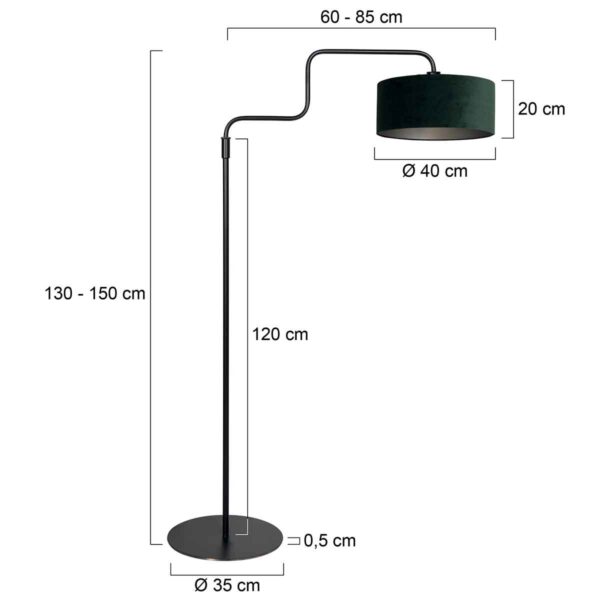 Trendy vloerlamp groen veloursstof Steinhauer Bloeba - Image 6