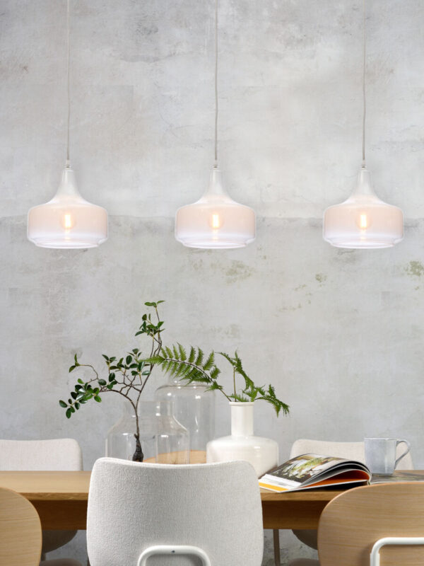 Metalen-glazen hanglamp wit Scandinavisch It's About RoMi Reykjavik - Image 8
