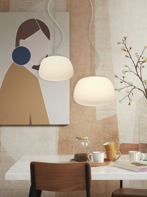 Glazen ronde witte Scandinavische hanglamp It's About RoMi Sapporo - Image 8
